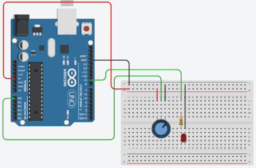 potenciometar i LED