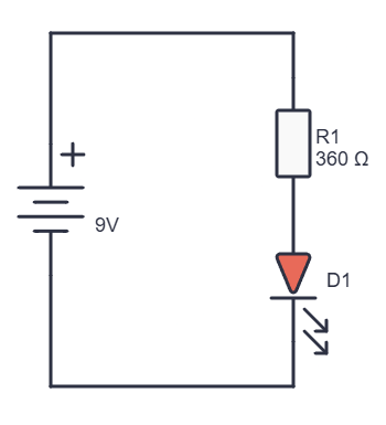LED and resistor